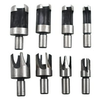 PET-U 8Pcs Carbon Steel Boring Drill Bits Wood Plug Hole Cutter Dowel Cutting Shank Drill Bit Set