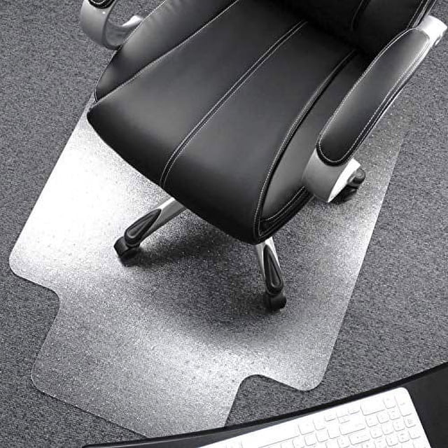 Floortex Cleartex UltiMat Polycarbonate Chair Mat for Carpets Over 1/2" Thick, 48" x 53", Rectangular with Lip (1113427LR)