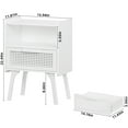 thumbnail image 6 of LEYAOYAO 2pc Rattan Nightstand, Modern Wicker Bedside Table with 1 Drawer & Tapered Legs, Boho Tea Color for Small Spaces, White New, 6 of 7
