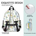 thumbnail image 5 of White Dinosaurs Palms Pineapples Pattern Cute School Backpack Bag for School with Padded Back and Adjustable Shoulder Straps 15.25"x11.5"x5.25", 5 of 5