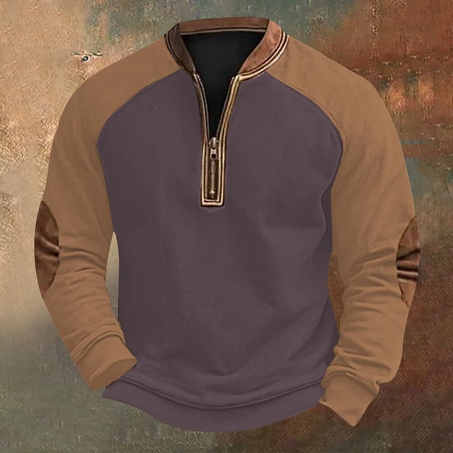 Blusas y camisas de manga larga con cuello redondo Sudadera con capucha de cuello redondo para hombre Jersey estampado Top de manga larga Blusa de poliéster para hombre