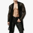 thumbnail image 2 of BSDJILFG Mens Cardigans Cute Mesh Sheer Crochet Fishnet Long Sleeve Loose Fit Shirts Nightwear Sleepwear Christmas Clothes, 2 of 6