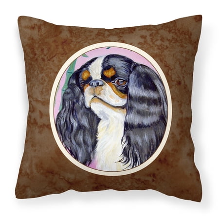Carolines Treasures 7170PW1414 English Toy Spaniel Fabric Decorative Pillow 14Hx14W multicolor
