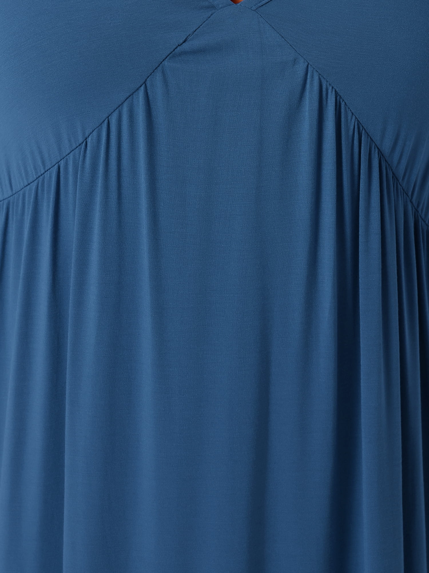 DARING DIVA Women's Plus Elegant V Neck Chemise Nightgown 3X Blue