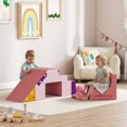 thumbnail image 2 of Qaba Blocs d'Escalade en Mousse pour Tout-Petits, 2 Pcs en Mousse Souple pour Jouer, Rose, 2 of 10