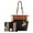 Cognac & Black, variant on Rochelle Women's Tote Bag & Wristlet Bag Set, Vegan Leather Handbag by Mia K.- Cognac Black