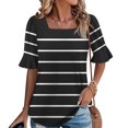 thumbnail image 2 of Blusas de Manga Corta para las Mujeres, Moda Verano Impreso, Blusas de Cuello Redondo, Chaqueta de Manga Corta para las Mujeres, 2 of 8