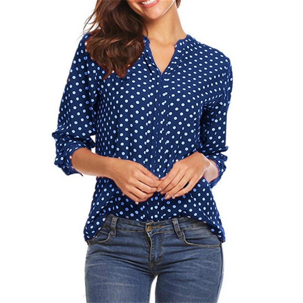 Ladies polka dot blouses Clearance