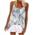 thumbnail image 2 of Boho Tank Tops for Women Summer Casual Loose Fit Spaghetti Strap Pleated Front Scoop Neck Camisole Tanks, 2 of 6