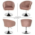 thumbnail image 3 of YYAo Armchair,Modern Accent Chair,Single Sofa Lounge,360 Degree Swivel Makeup Stool Accent Chair with Round Back and Metal Base-Pink, 3 of 8