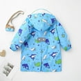 thumbnail image 6 of Odeerbi Toddler Kids Boys Girls Raincoats Waterproof Rain Jacket Hooded Cartoon Rain Poncho Reusable Rain Suit Lightweight Rainwear Baby Children Cute Print Windbreakers Light Blue, 6 of 7