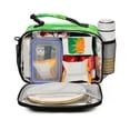 thumbnail image 2 of Insulated Lunch Bag 6L Leak-Proof Lunch Box with Shoulder Strap Multiple Pockets Lunch Tote Green Ink Splatter Pattern, 2 of 9