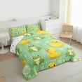 thumbnail image 3 of Manfei Cute Cartoon Duck Full Size Comforter Sets,Kawaii Frog Bedding Comforter Set,Yellow Green Bedding Sets For Girl Boy,Super Cozy Room Decor Reversible,3pcs, 3 of 8
