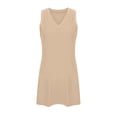 thumbnail image 6 of VBTAPA V-Neck Summer Casual Beach Dress for Women 2025 Vacation Women's Sleeveless Sundress with Split Khaki XXL, 6 of 7