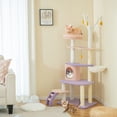thumbnail image 2 of Gymax 62'' Cute Purple Cat Tree Tower w/ Ladder Sisal Covered Scratching Posts Indoor, 2 of 10