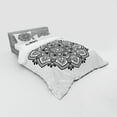 thumbnail image 2 of Ambesonne Mandala Bedding Set 4 Pcs, Flora Damask Oriental Motif, Queen, Charcoal Grey and White, 2 of 2
