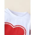 thumbnail image 6 of FEORJGP Toddler Girls Valentine’s Day Outfits Kids Baby Mesh Long Sleeve Pulllover Round Neck Sweatshirt Heart Print Tops + Belted Skirt Set Loose Casual Baby Clothes, 6 of 9