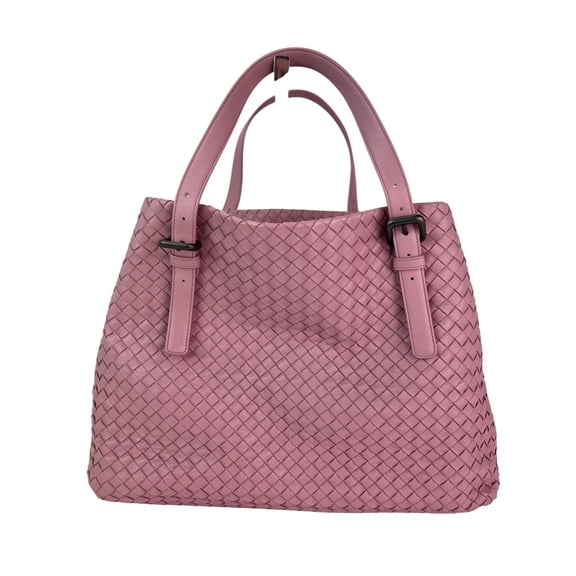 Pre-Owned Bottega Venetta Nappa Intrecciato Large Seamless Rose Pink tote Bag