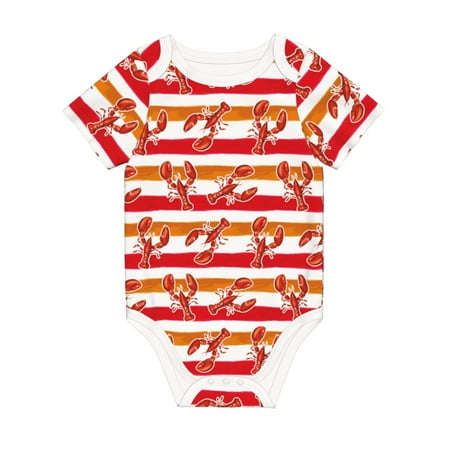 

Matuu Red Lobster for Baby Short-Sleeve Bodysuit Soft Cotton Comfortable and Breathable Perfect for Newborns and Infants