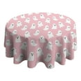 thumbnail image 4 of Round Tablecloth Ghosts Cute Spooky Table Cloth Water Resistant Fabric Oil-Proof Wrinkle Free Soft Table Covers for Dining Kitchen Parties Wipeable Tabletop Cover 60x60 Inch, 4 of 5