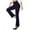 Navy, variant on Staron Women's Flare Pants High Waist Casual Knitted Pull-On Trousers Solid Color Slim Fit Elastic Waist with Sashes Beach Vacation Travel, Khaki XXL