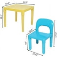 thumbnail image 5 of Gift for KIDS Kids Table and Chair Set 5 Piece Plastic Play Activity Set Toddler Stackable Furniture, Multicolor, 5 of 6