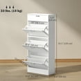 thumbnail image 3 of HOMCOM Armoire à Chaussures avec 3 Tiroirs Basculants, Armoire de Rangement pour Chaussures Étroite, Blanc, 3 of 10
