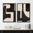 thumbnail image 2 of IDEA4WALL Framed Canvas Print Wall Art Set Black & Beige Geometric Paint Stroke Modern Art Abstract Wall Decoration Bohemian Minimal Artwork for Living Room, Bedroom, Office - 24"x36"x2 Black, 2 of 5