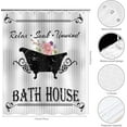 thumbnail image 5 of White Funny Farmhouse Bathroom Rules Shower Curtain Black Bathtub Pink Flower Pattern Inspirational Quote Waterproof Bath Curtain Sets for Bathroom Decor,12 Hook 72X72 Inch, 5 of 5