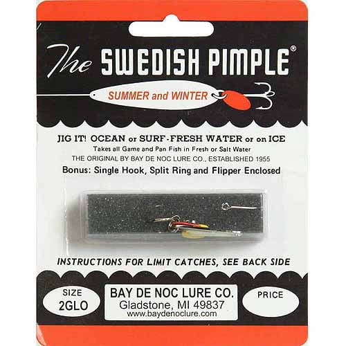 Bay de Noc Swedish Pimple Jigging Spoon 1/10oz Prism Luminus