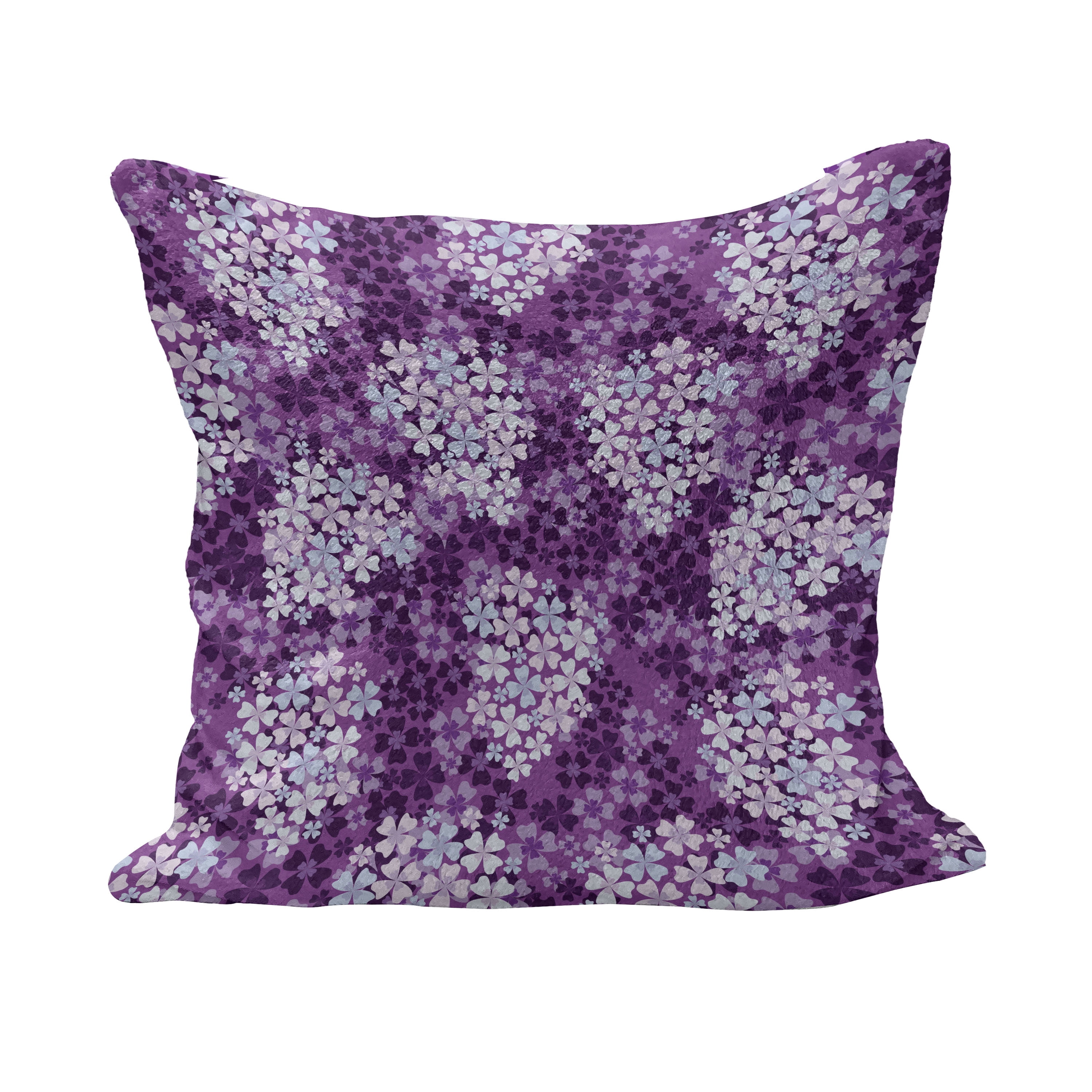 Flower Fluffy Throw Pillow Cushion Cover, Lilacs Illustration Greenery