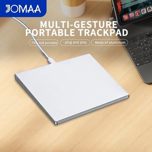 JOMAA Upgraded Trackpad Touch Mouse Smooth Glass Surface Multi-Touch, Aluminum Slim USB Wired MouseTouchpad for Windows Computer