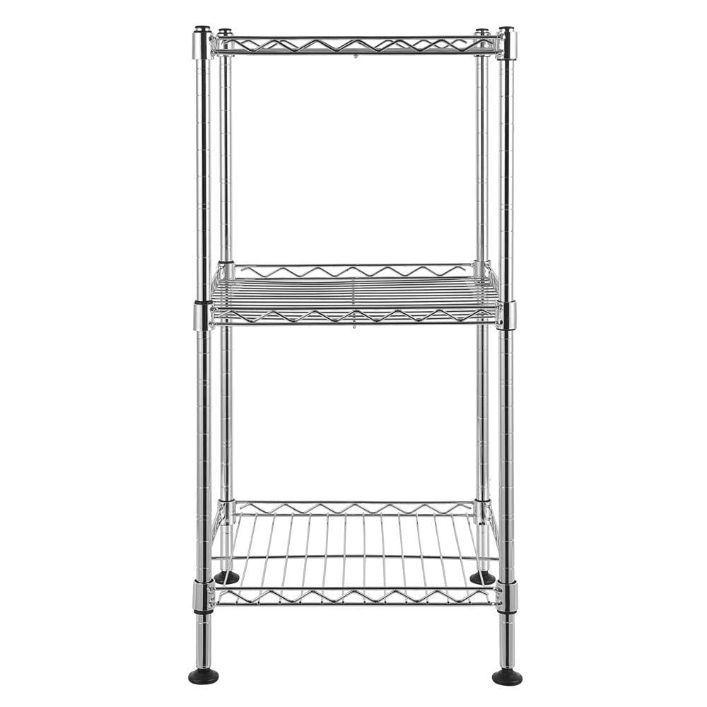 SalonMore Small 3 Tier Wire Shelving Adjustable Chrome,Storage Shelves