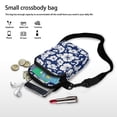 thumbnail image 7 of HELLHERO Adjustable Shoulder Strap Crossbody Sling Bag, Polyester Shoulder Bag for Unisex, Navy White Hibiscus, 7 of 7