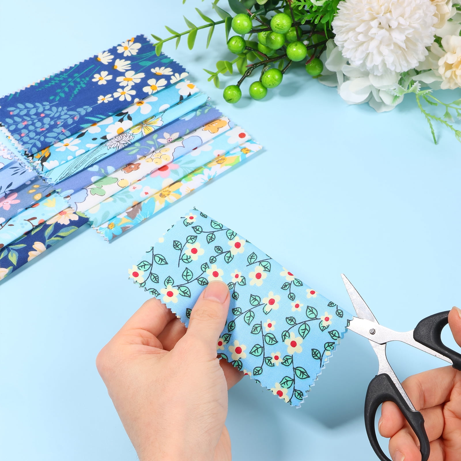 117 PCS 5.5"x 5.5" Cotton Floral Fabric Squares for Quilting Precut Patchwork Fabric Bundle Quilting Supplies for Sewing DIY and Quilting Beginner