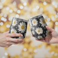 thumbnail image 2 of 12oz Stemless Wine Tumblers Black White Flower Pattern Vacuum Insulated Stainless Steel Travel Tumbler Cups Mug with Lid and Straw for Champaign,Cocktail,Beer with Cleaning Brush, 2 of 5