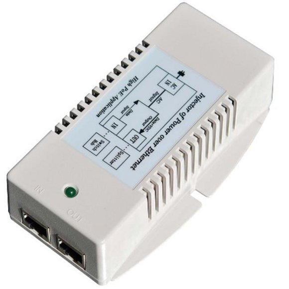 Tycon Systems TP-POE-HP-48GD 56V Gigabit High Power POE Power Inserter - US Power Cord- 35W