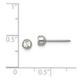 thumbnail image 3 of Grey Titanium Earring Stud Women'S Crystal 4 mm Inverness 4Mm Bezel Earrings, 3 of 3