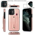 thumbnail image 3 of Nalacover for iPhone 14 Wallet Case Hidden Card Slots Holder, Premium PU Leather Loop Finger Strap TPU Shockproof Lens Protection Cover for iPhone 14,Rosegold, 3 of 16