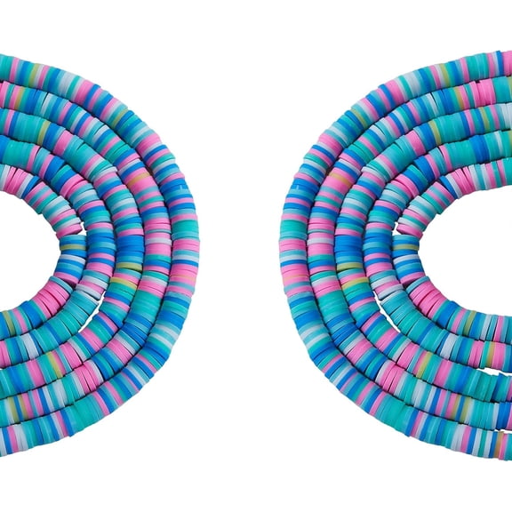 Handmade Polymer Clay Beads Strands for DIY Jewelry Crafts Supplies Heishi Beads Disc/Flat Round Turquoise 6x0.5~1mm Hole: 1.8mm Mixed Color