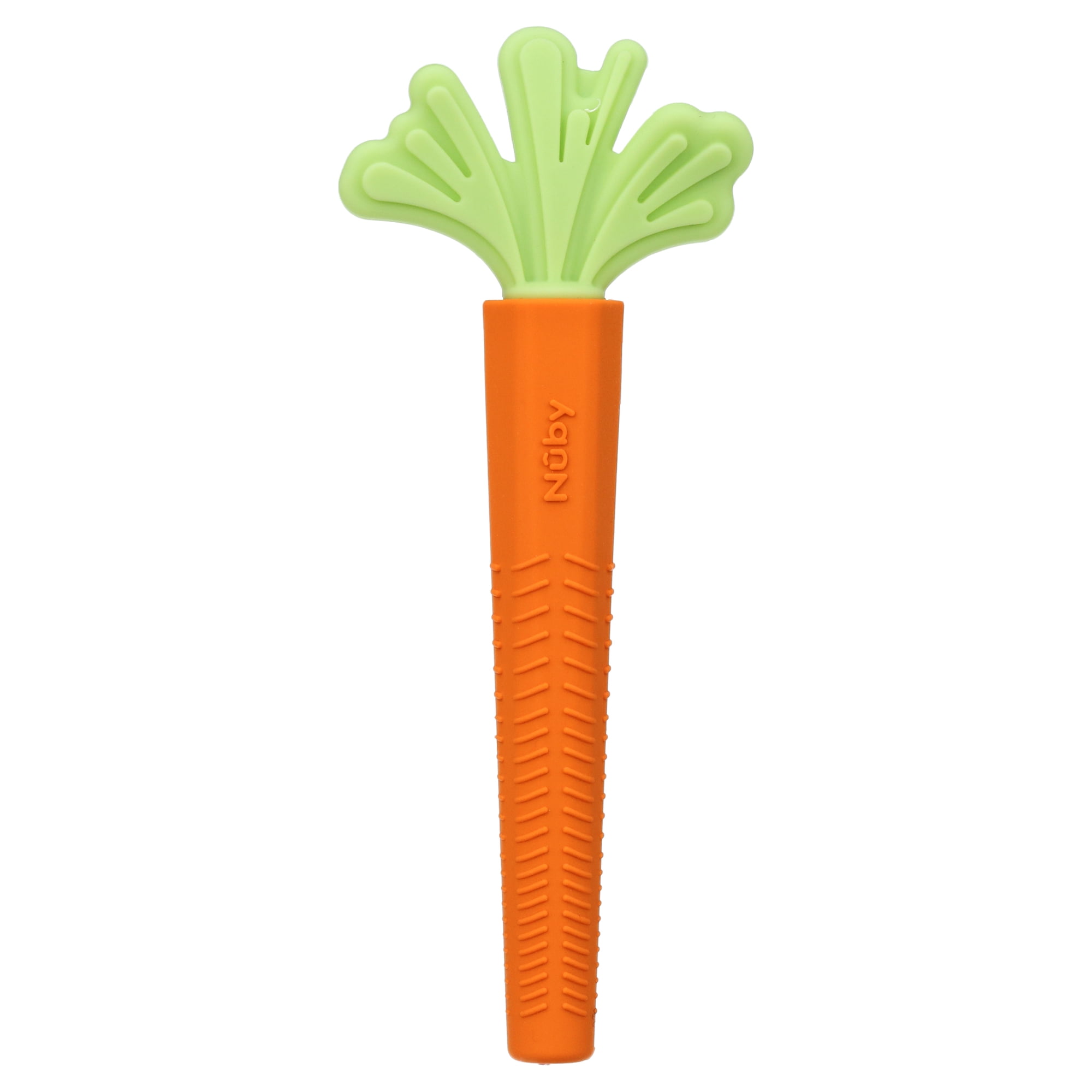 Nuby Sensory Silicone Carrot Baby Tube Teether Toy for 3+ Months