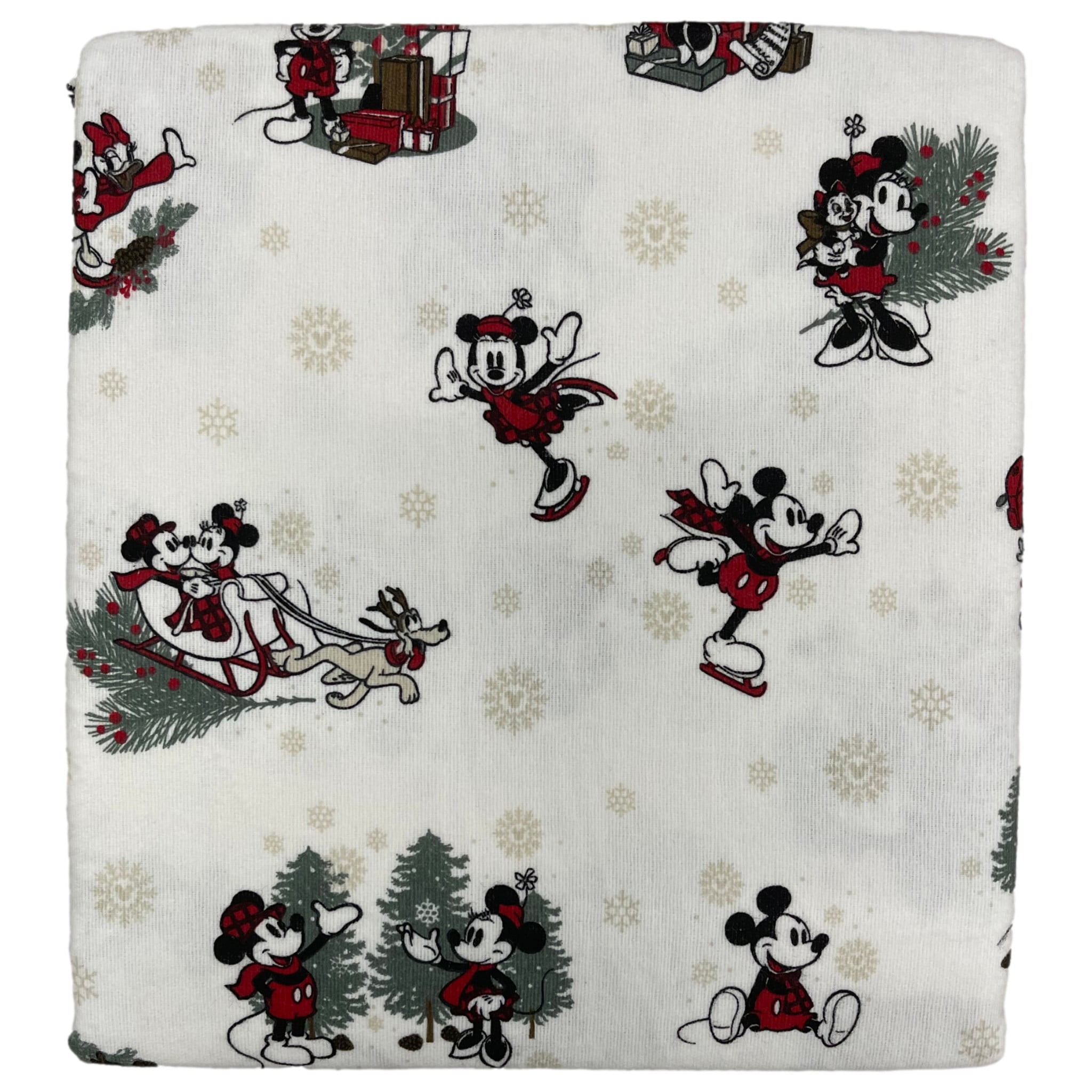 Disney Mickey & Minnie Mouse Flannel Sheet Set, Twin Bed Christmas ...