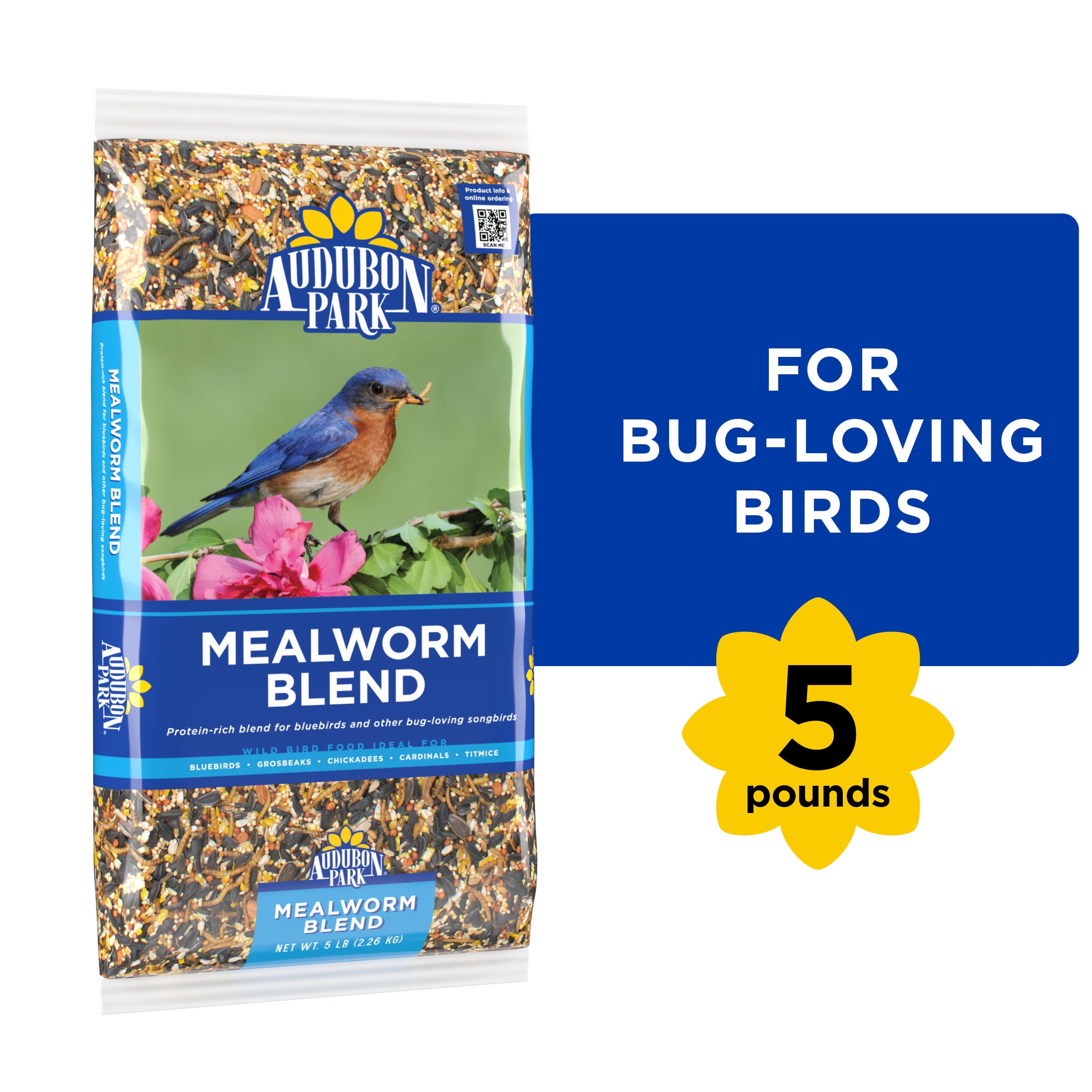Audubon Park Mealworm Blend Wild Bird Food, New, 5 lb. Bag