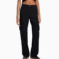thumbnail image 1 of SMihono Pantalon en Lin pour Femmes Mode Grande Taille Décontracté Ample Coupe Droite Cargo Taille Haute Ample Randonnée avec Poche à Rabat Jambe Grand Parachute jusqu'à 65 % de Réduction!, 1 of 6