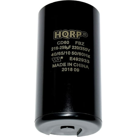 

HQRP 216-259uF 220-250V Capacitor AC Electric Motor Start Capacitor HVAC Blower Compressor Pump 216-259MFD CD60