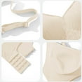 thumbnail image 4 of Amidoa Push-up Bras for Women Beige High Support Wire-Free Solid Bra Lingerie for Women L, 4 of 6