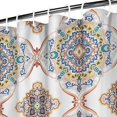 thumbnail image 4 of Extra Long Boho Shower Curtain 72x84 Inches - Vintage Floral & Tropical Leaves Pattern, Waterproof Bohemian Bathroom Decor with 12 Hooks, Tribal Rustic Style, 4 of 4