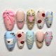 thumbnail image 1 of Uñas postizas Press On BUNLVDI, set mediano almendra con gemas para San Valentín, 1 of 7
