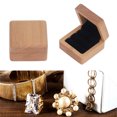 thumbnail image 4 of Wood Ring Box, Wood Ring Holder Portable Compact Complex Interlocking Hinges Beech Wood  For Ring Storage, 4 of 8