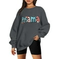 thumbnail image 2 of Mama Sweatshirt Crewneck Sweatshirt for Women Casual Oversized Pullover Loose Hoodies Long Sleeve Fall Pullover Tops Sweater, 2 of 4